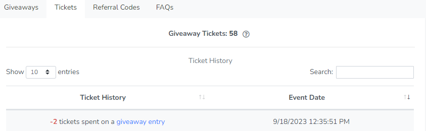 The Tickets Log